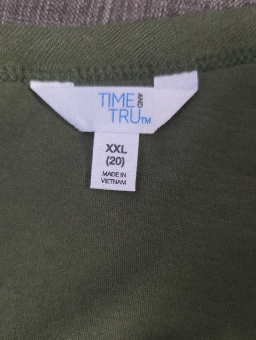 Time and Tru Olive Green Tiered Mini Dress - Picture 4 of 5